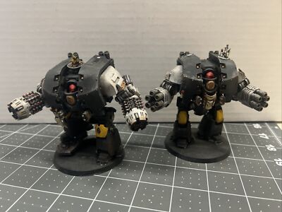 2x Leviathan Dreadnoughts Warhammer Space Marines painted melta lance Grav Flux