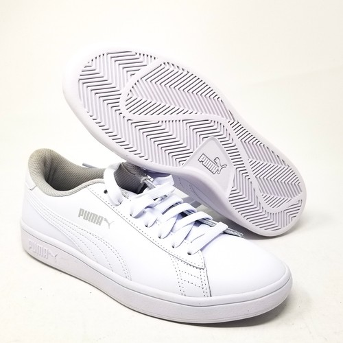 Puma Smash v2 Boys Tennis Sneakers White size 6 365170-02 Leather trainer |  eBay