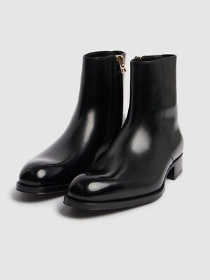 TOM FORD Edgar $2390 Black Burnished Leather Zip Boots New TOM FORD Edgar $2390 Black Burnished Leather Zip Boots New