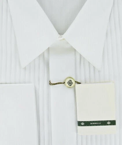 Camicia Tuxedo Bianca Luigi Borrelli - Pieghettata - Completa - (LBTUXX3) - Immagine 2 di 4