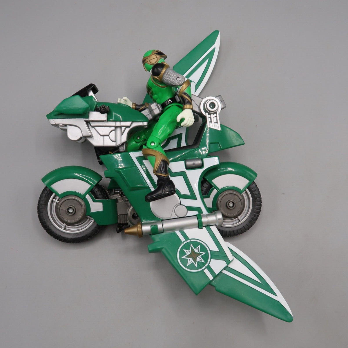 Power Rangers Ninja Storm Transforming Glider Cycle Green Samurai