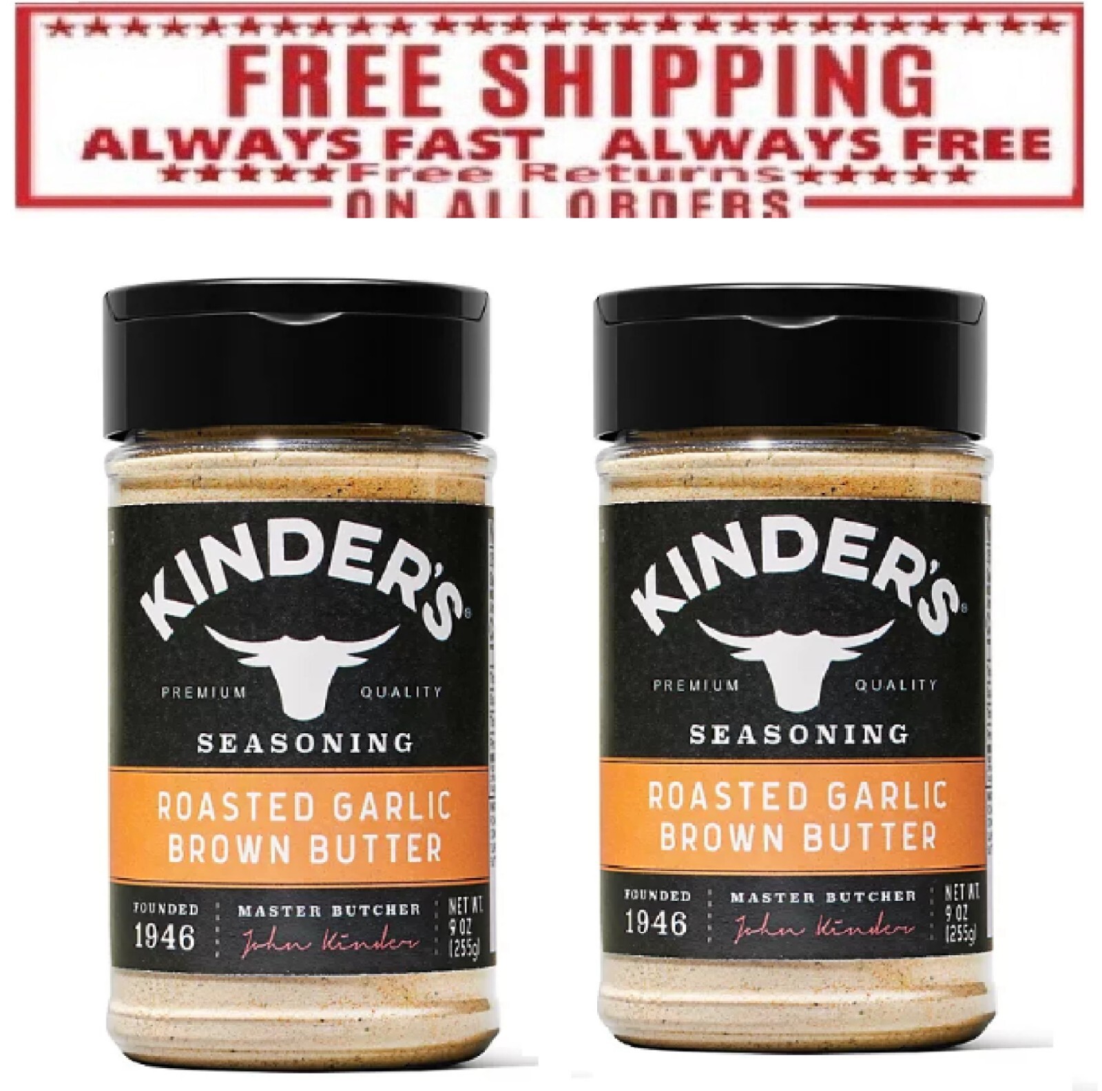 (2 pack)Kinder's Roasted Garlic Brown Butter Seasoning (9 oz.) eBay