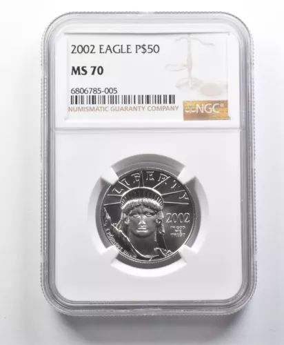 MS70 2002 $50 American Platinum Eagle 1/2 Oz Platinum NGC *0616