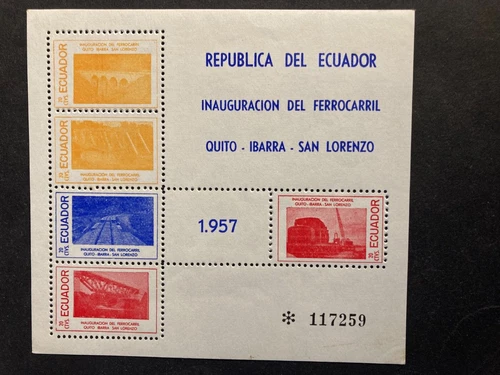 Ecuador 1957 Railway Quito-Ibarra San Lorenzo MNH