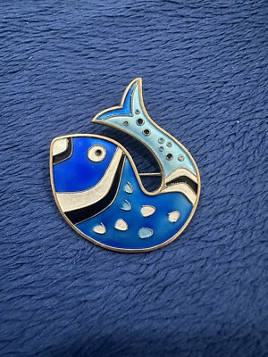 David Anderson Norway Sterling Silver Enamel Whale Fish Brooch/Pin