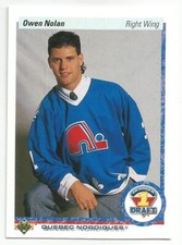 OWEN NOLAN 1990-91 UPPER DECK ROOKIE CARD MINT CONDITION QUEBEC NORDIQUES