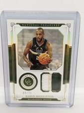 2020-21 National Treasures Basketball Game Gear #GGJ-KMI Khris Middleton /25