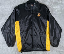 Oarsman Anheuser Busch Mens L Windbreaker Jacket Full Zip Black Gold Size Large