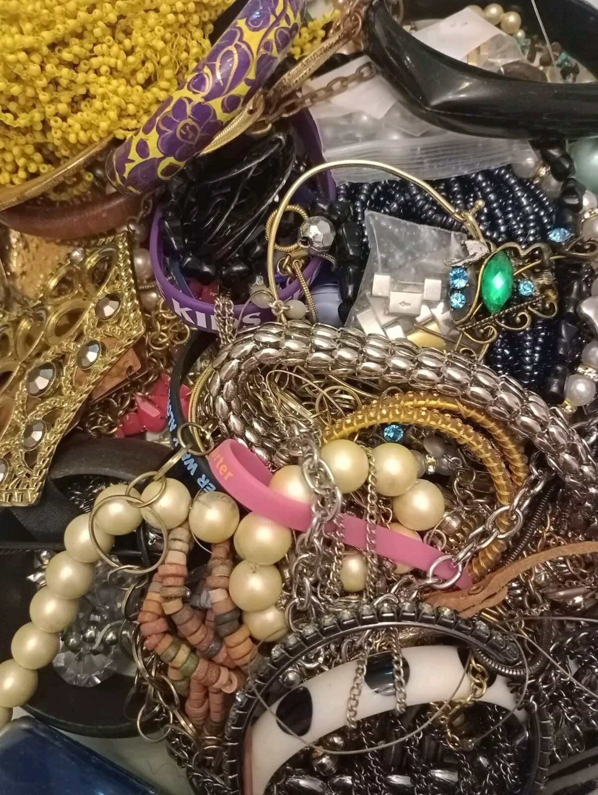 9 LBS JUNK SCRAP Jewelry Lot  For Crafts Repurpose Salvage Sold As Is