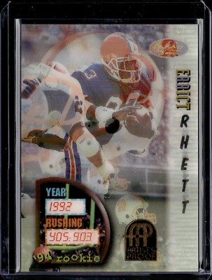 Eric Rhett Rookie Card 1994 Sportflics #155 Errict Rhett Artist's Proof Rookie RC Buccaneers ...
