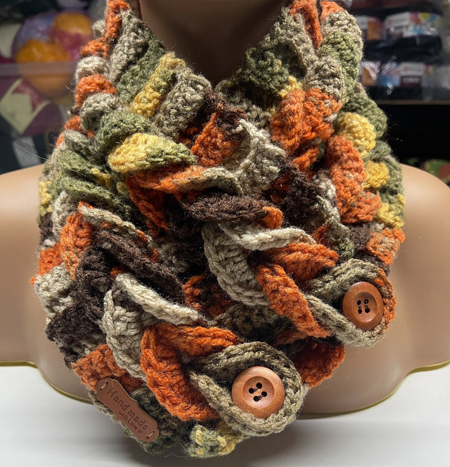 Braided Neck Warmer Multicoloured Colourful Acrylic Stunning Beautiful Chunky