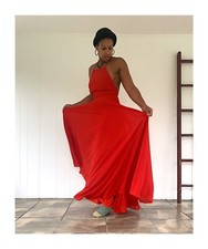 Lulus Crossback Sleeveless Full Length Lined Gown Red Sz S