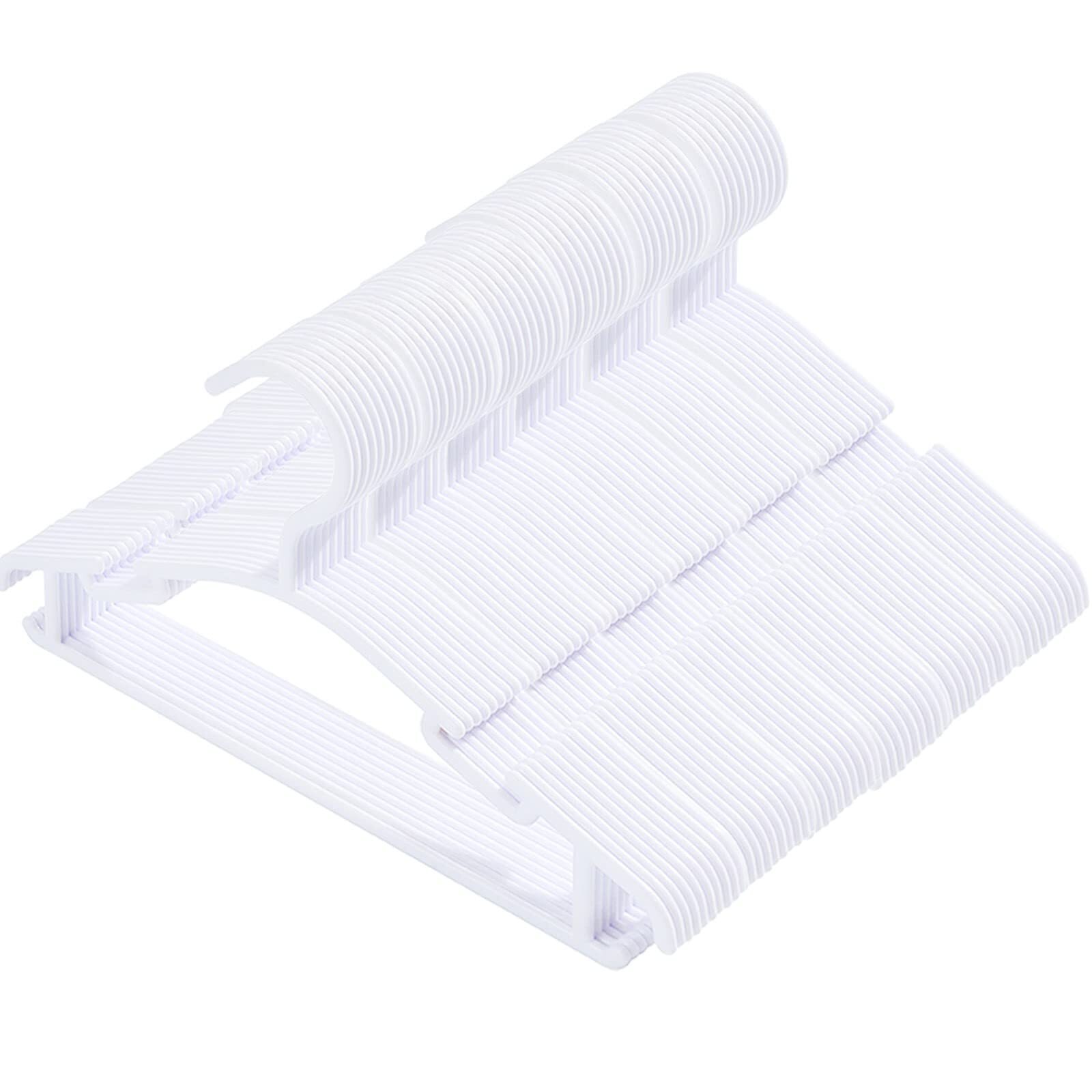 60 Pack White Baby Nursery Closet Hangers,Non-Slip Laundry Infant Pant Hanger...