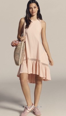 Anthropologie Daily Practice Hill Up Dress Womens Small Tiered High Low Midi NWT