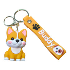 Puppy Orange Little Buddy keychain Backpack Purse Zipper Charm New Free Shipping