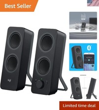 Stylish Bluetooth Stereo Speakers for Computer and Devices - 10 Hour Battery