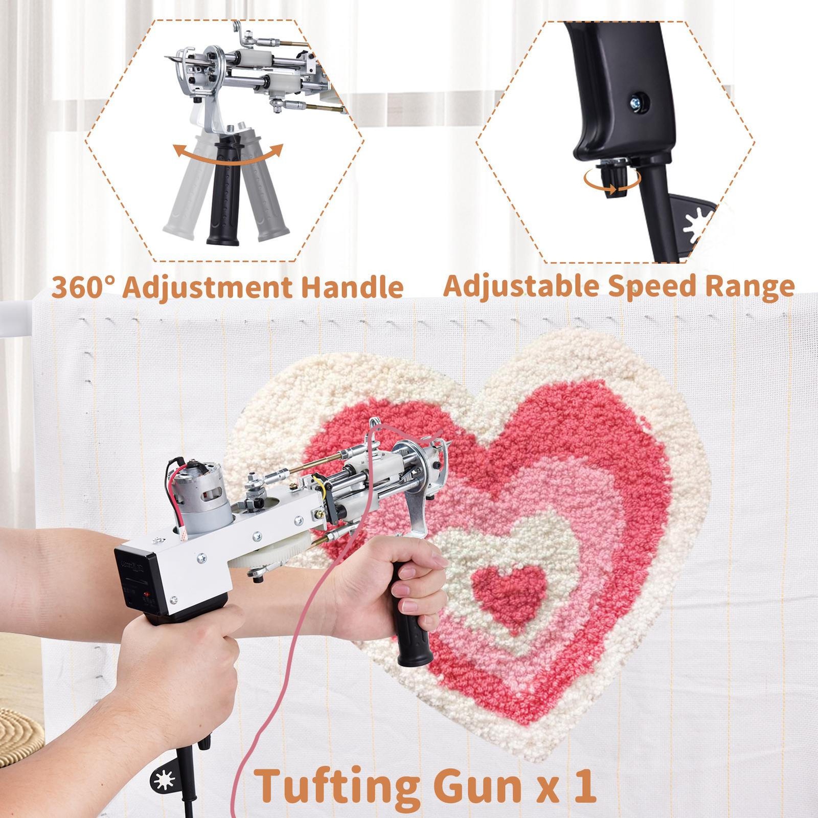 Rug Tufting Gun Starter Kit With Frame With Carpet Trimmer,Loop Pile Carpet Gun