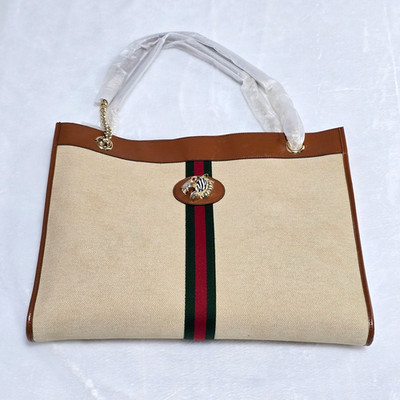 Gucci Rajah Large GG Web Tiger Tote Bag Brown | 537219 | MSRP $2980