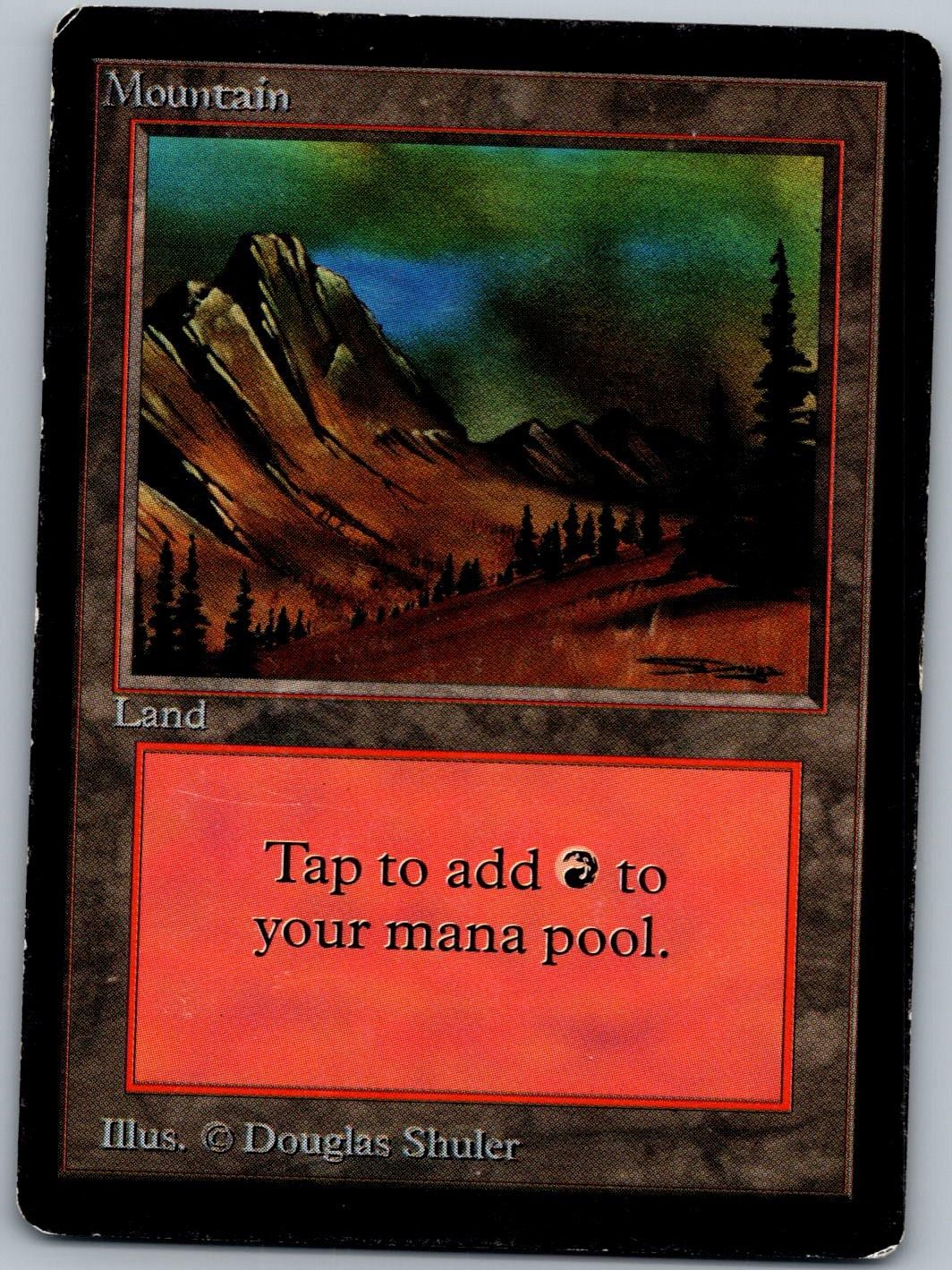 Mountain (C) Land Beta Edition Magic: The Gathering Moderately Played
