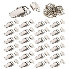 24 PCS Silver Small Stainless Steel Spring Toggle Lock Clasp Buckle Latch Box