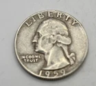 1959-D Washington Quarter 90% Silver Denver Mint Vintage US Coin