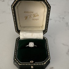 18ct White Gold Round Diamond Solitaire Engagement Ring Size K 2mm Band