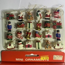 Vintage Kurt Adler Mini Resin Christmas Ornaments, Set of 24, In Org Box