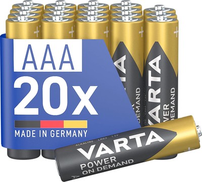 VARTA Batterien AAA, 20 Stück, Power on Demand, Alkaline, 1,5V, Vorratspack