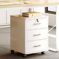 3 Drawer Mobile File Cabinet Lockable Document Storage for Home Office with Lock