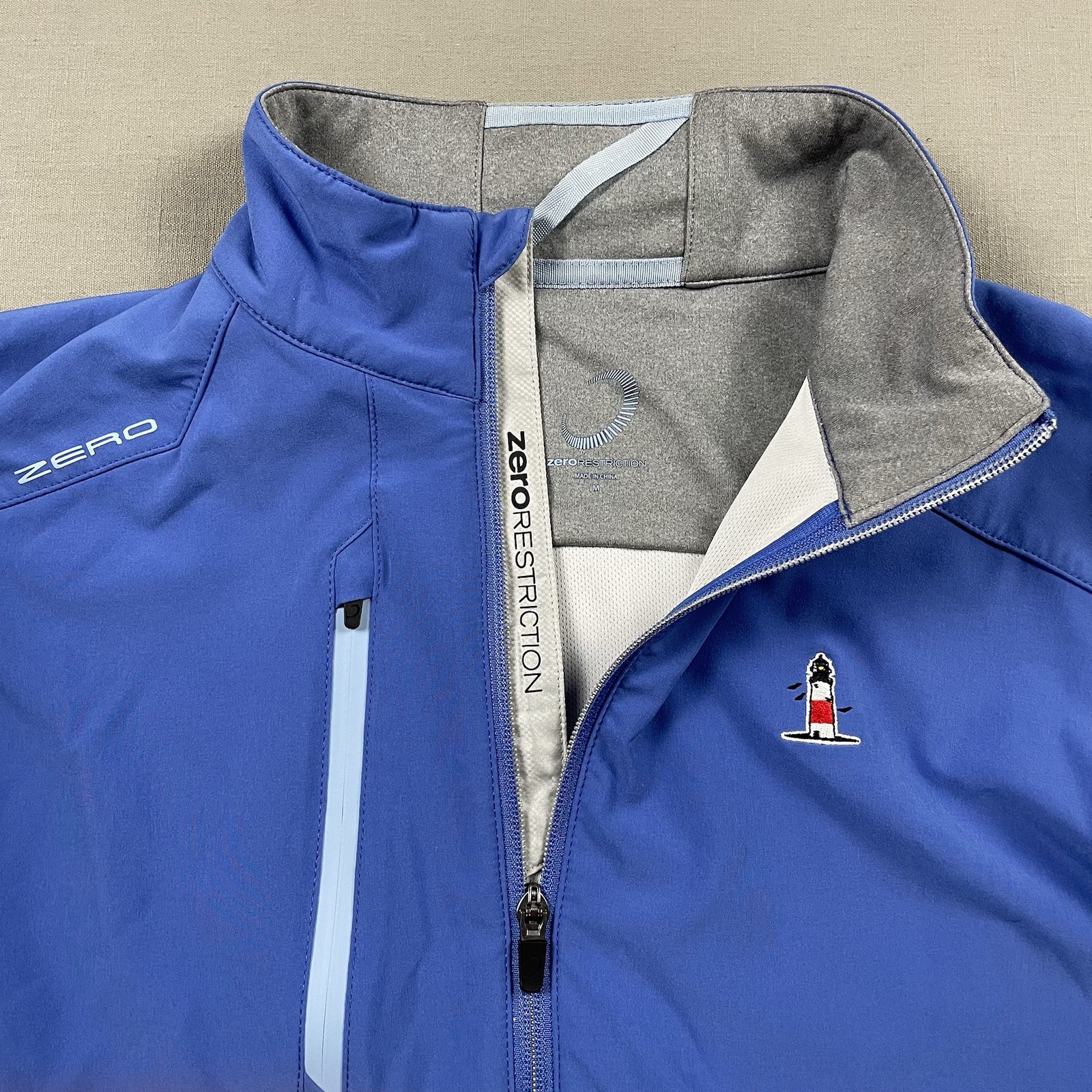 Zero Restriction Jacket Men Medium Blue Z710 Soft… - image 4
