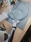 Vintage Pyrex Flameware Clear Blue 833-B Cookware 8" x 3" With Handle