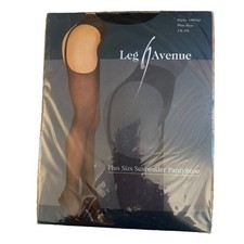 Leg Avenue Plus Size Suspender Pantyhose BLACK new In Pack