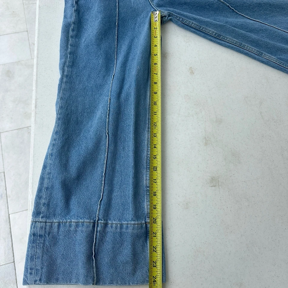 ZARA High Rise Wide Leg Palazzo Crop Jeans Front Seam Women’s size 2 baggy - Image 3 of 4