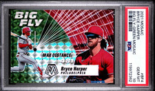 2021 PANINI MOSAIC BRYCE HARPER BIG FLY GREEN PRIZM #BF4 PHILLIES PSA 10