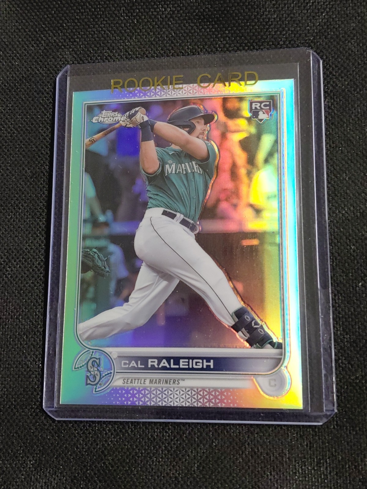 2022 Topps Chrome Baseball Cal Raleigh RC Refractor Card # 149 Seattle Mariners