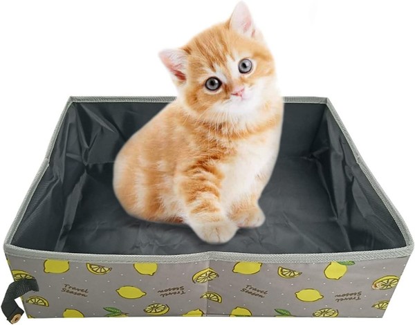 Faltbare Katzenklo Xl Tragbare Katzentoilette Wasserdicht FüR Reisen 47X36X13Cm-image