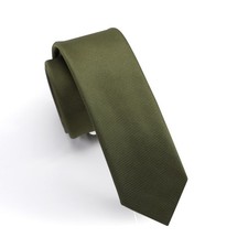 Mens Solid Color Tie,Slim Formal Necktie With Multiple 2.36'' Width Olive Green