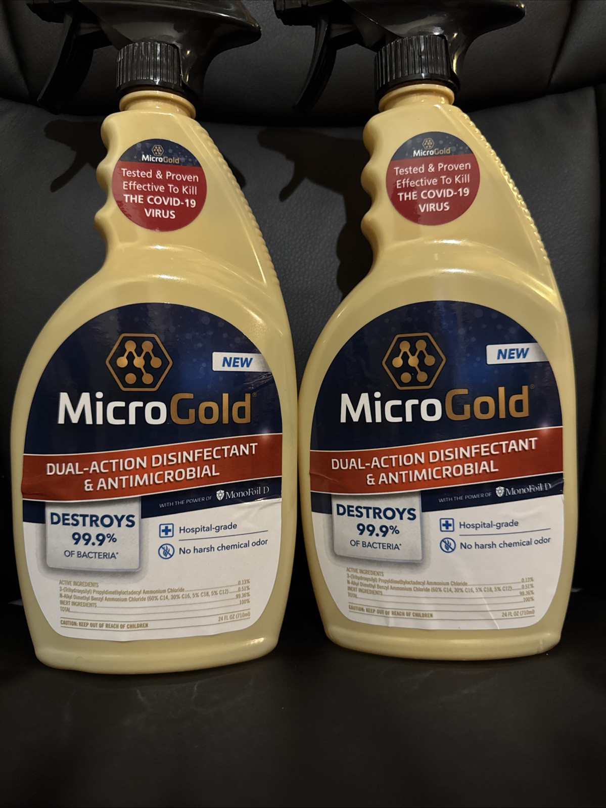 MicroGold MonoFoil D Disinfectant Spray 2-Pack Multi-Surface Shield