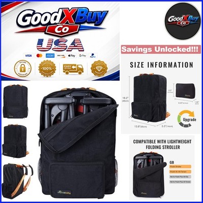 Large 3-in-1 Travel Bag for GB Pockit & Pockit Air All-Terrain Strollers Black