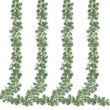 4 Pack Artificial Eucalyptus Garland Eucalyptus Leaves Vines Greenery Garland...