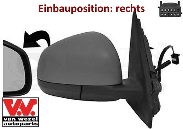 VAN Wezel 4368804 AußEnspiegel Rechts Spiegel AußEn FüR Renault FüR Smart-image