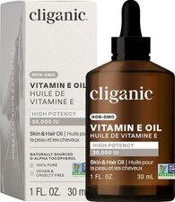 Cliganic 100 Pure Vitamin E Oil For Skin Hair Nails 1 Fl Oz Vegan Non Gmo