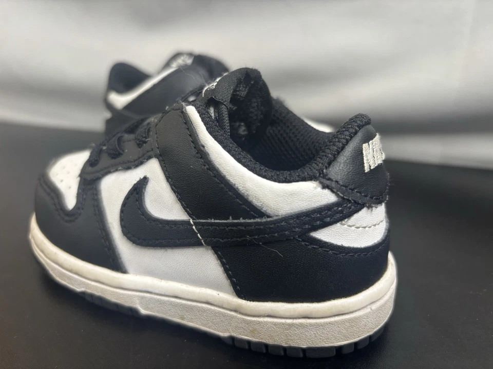 Toddler Size 6C - Nike Dunk Low Black White Leather (CW1589-100) - Image 2 of 4