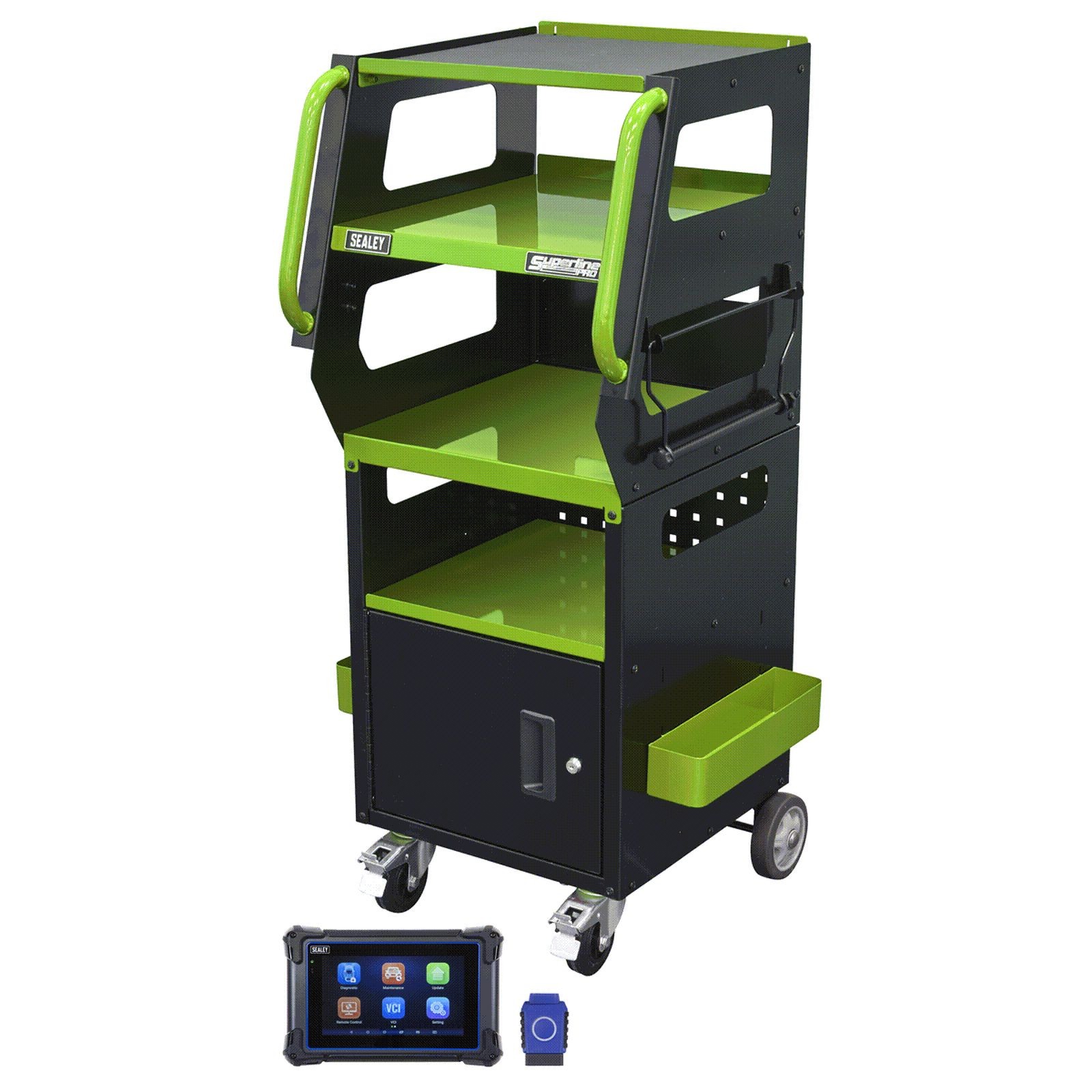 Sealey Diagnostic Tablet & Trolley - Green - SDS1G