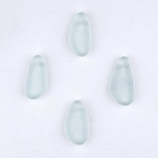 Clear Teardrop Sea Glass Pendants Set of 4 Indonesia