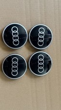 4x Original Audi 2022 Rad Kappen Felgen Naben Deckel Schwarz Glänzend 81A601170A
