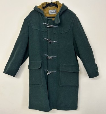 Gloverall Duffle Coat Vtg 100% Wool Made In England Sz. M-L  Green Grandpa core
