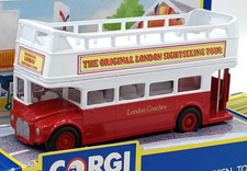 Corgi Red & White London Coaches Open Top Bus Diecast Model 91766 c