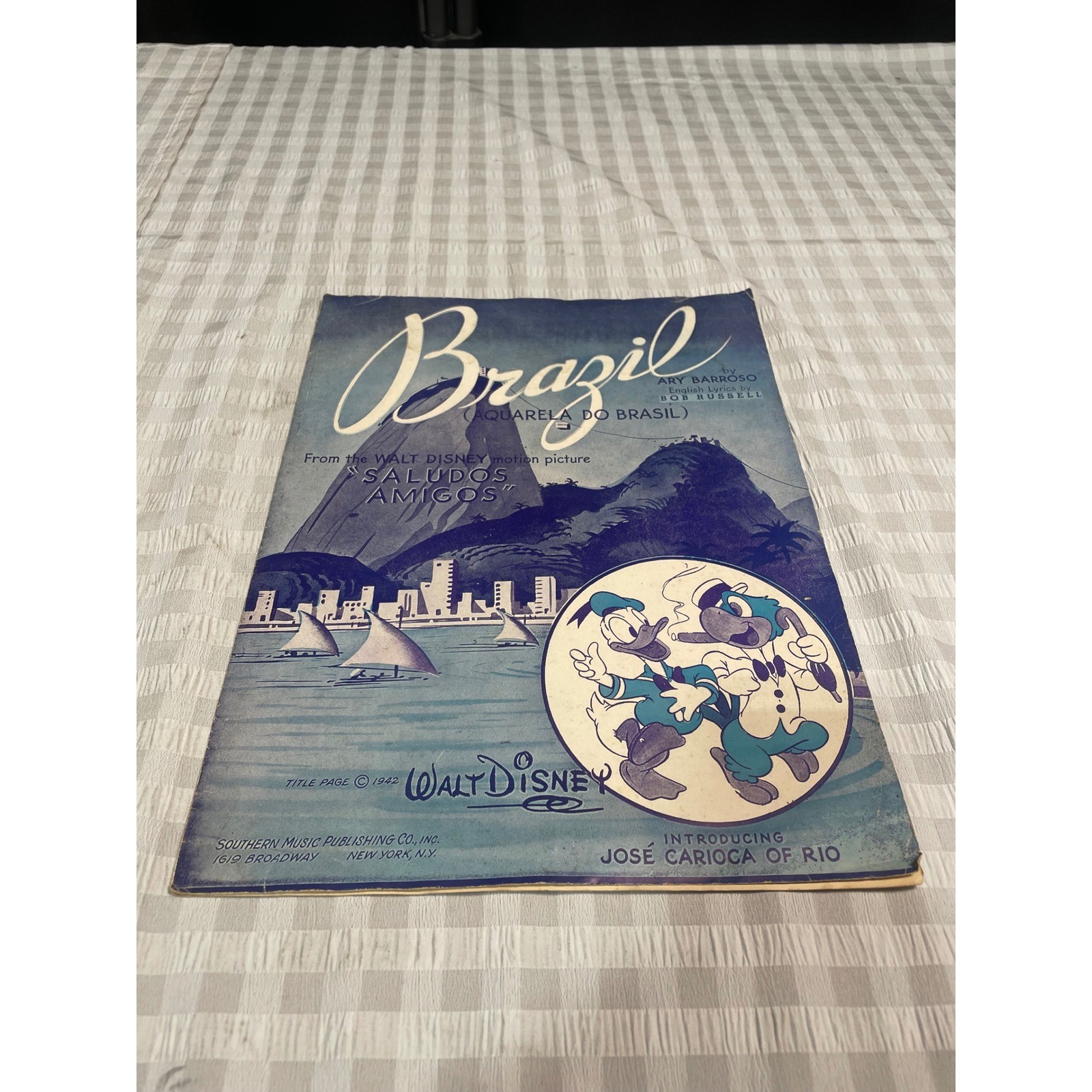 Vintage 1942 Brazil Sheet Music Walt Disney Saludos Amigos Jose Carioca Donald