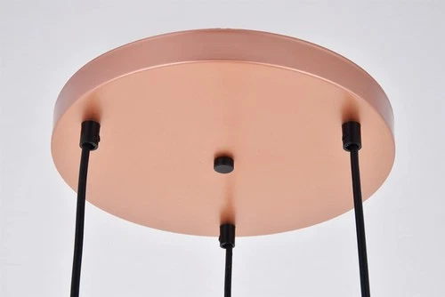 Living District Nora 3 Light Transitional Aluminum Pendant in Black - Picture 4 of 9